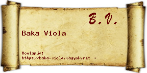 Baka Viola névjegykártya